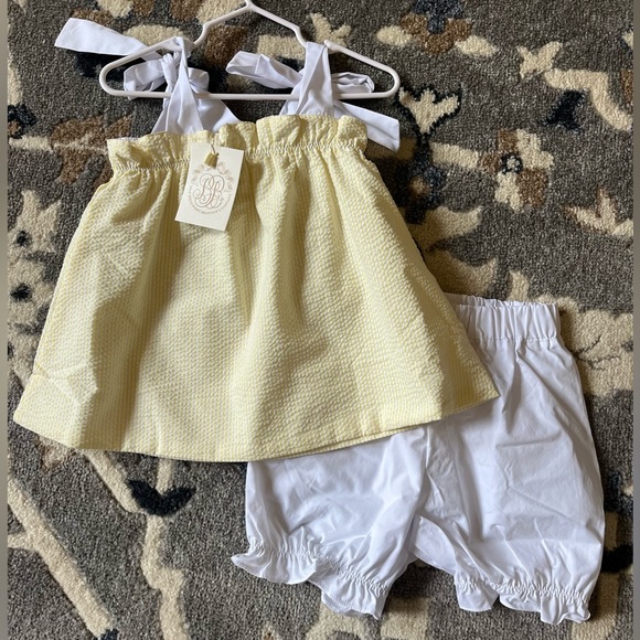 The Beaufort Bonnet Company Yellow and White bloomer Set - Picture 1 of 1
